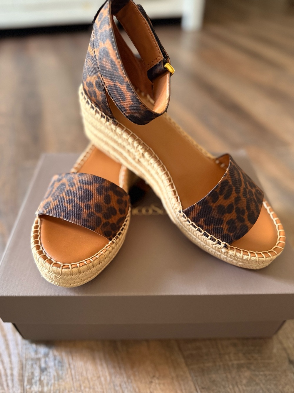 Franco Sarto Print Espadrille Wedge Sandals - Brown